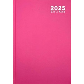 2025 A4 / A5 / A6 Diary Day to Page or Week to View Desk Diary Hard Back Casebound Back Cover (Pink, A5 Dap)