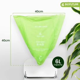 Biofuture 100% Compostable Food Waste Bags, 6L-50L Biodegradable Food Caddy Liners, Eco-Friendly Food Recycling Bags for Kitchen, Perfect for Composting and Waste Disposal (75 Pack, 6 Litres)