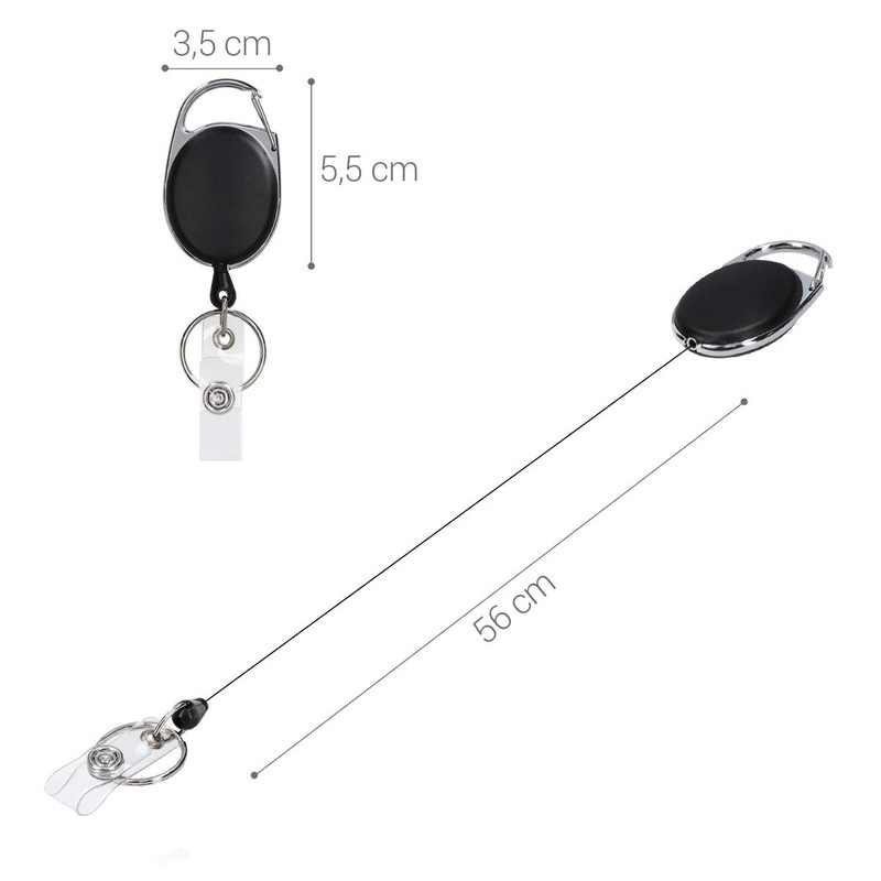 kwmobile Retractable Reel and Badge Holder - Double Card Holder