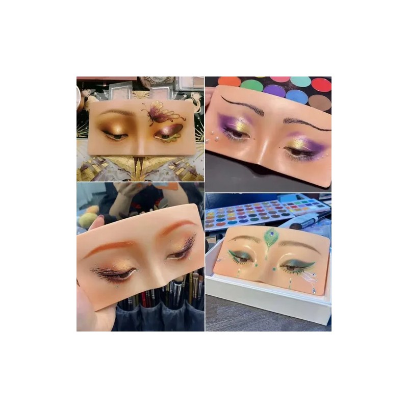 Modelo Práctica Maquillaje Sombras Ojos Aplicación Pestañas