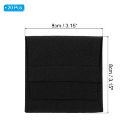 PATIKIL 8x8cm Jewelry Pouches with Band, 20 Pack Microfiber Jewelry Pouches Portable Soft Storage for Necklace Bracelet Earring Watch Rings Brooch, Black