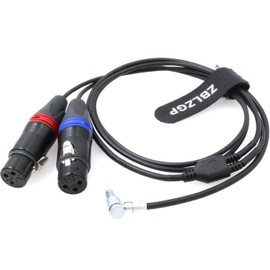 ZBLZGP Dual 3-Pin XLR Female to 5 Pin Right Angle Audio Input Cable for Arri Alexa Mini