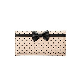 Banned Carla 50's Vintage Style Polka Dot Wallet - Beige