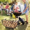 facka Curved Firewood Rack, 30 Inch Indoor Outdoor Log Firewood