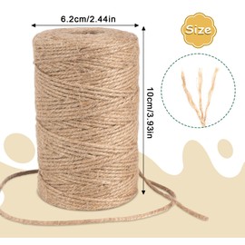 StiVerse Garden Twine, 394 Feet 2mm Jute Twine, Baling Plant String for Climbing Plants,Tomatoes, Crafting Floristry 120-meter Natural Hemp Rope, 2mm