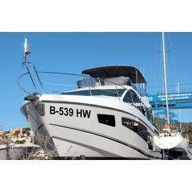 ShirtInStyle Boat Sticker for Inflatable Boats, Fishing Tackle Boat Number Plate 1 Piece 10 cm High, Sticker Foil, Colour Red