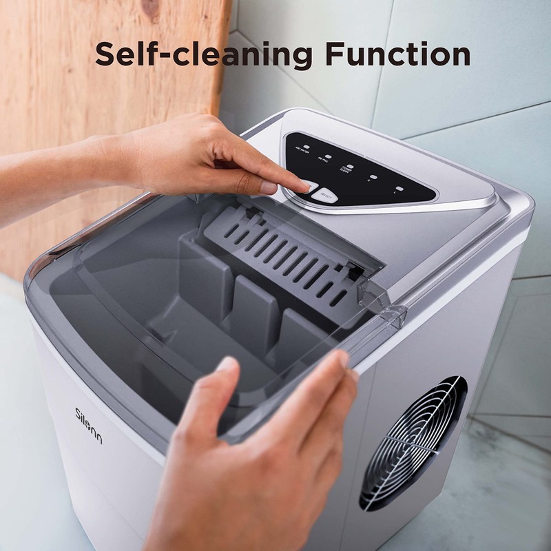 Silonn Ice Makers Countertop, 9 Cubes Ready in 6 Mins,