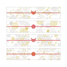 Sasagawa 50-9779 Noshi Paper Taka Seal Notepad Pearl Small TSUMUGI 4 Patterns x 5 Sheets