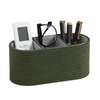 MEIBOOCH Remote Control Holder, Oval Pen Holder for Desk, Olive
