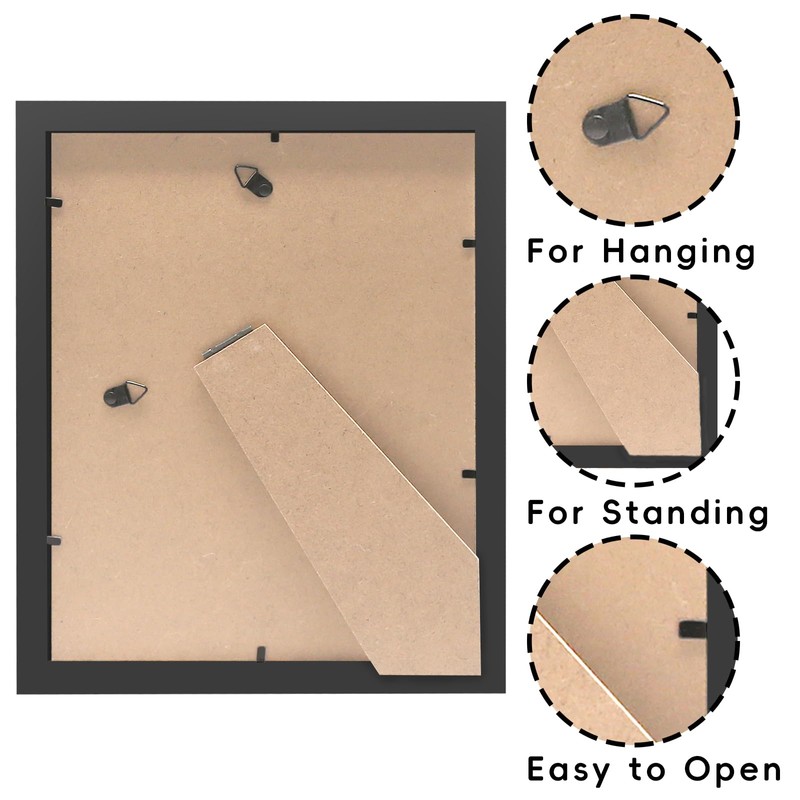 SNXJWA Black 8x10 Picture Frame with Mat for 6x8 Display,
