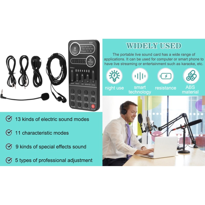 Portable Voice Changer Bluetooth 5.3 Multifunctional Effects Handheld Mini Live