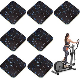 16 Pack Exercise Equipment Mat Treadmill 3.9 x 3.9 x 0.4 Inch Pads Rubber Mats for Gym Floor Mat Protective Treadmill Mats for Carpet Anti Slip Treadmill Pad for Hardwood Floor Protection Home Fitness