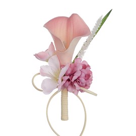 Dainty Calla Lily Flower Brooches Pins for Women Men Wedding Corsage Pink White Flowers Brooch Lapel Pin Suit Collar Dress Accessories Fashion Floral Jewelry for Party, Medium, Metal, no gemstone