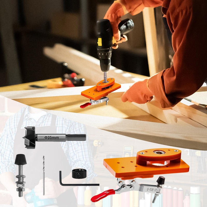 35 mm Hinge Drilling Template, Hinge Drilling Gauge Set, with