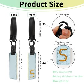 Leather Keychain Initial S Car Key Chain Letter Key Tag Fob Holder PU for Women Men Keys Gifts for Daughter Son