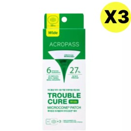 Acropass 아크로패스 트러블 큐어 여드름 패치 와이드 3입 X 3 Acropass Trouble Cure Acne Patch Wide 3ea x 3