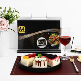 Ciieeo Menu Holder for Table Menu Display Holder Horizontal Desk Sign Flip Menu Holder A4 Menu Display Stand Desktop Display Stand PVC Picture Frame Material