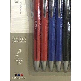Foray O.D.- Pulsar Retractable Ballpoint Pens, 0.8 mm, Medium Assorted Inks, 6 Count