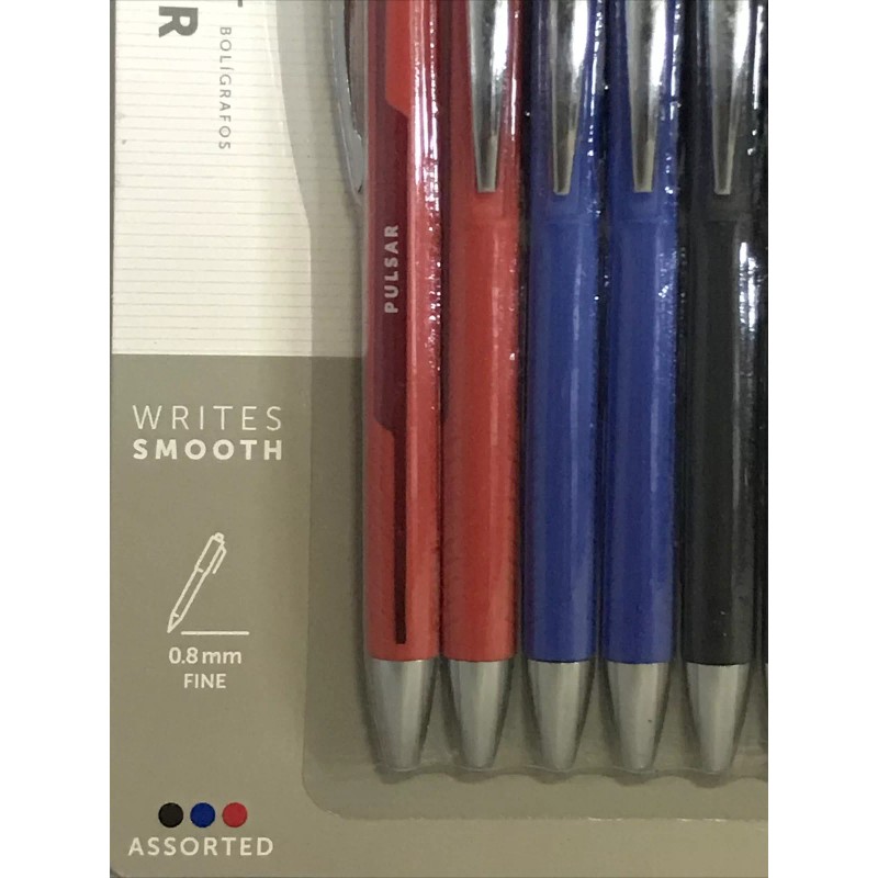 Foray O.D.- Pulsar Retractable Ballpoint Pens, 0.8 mm, Medium Assorted