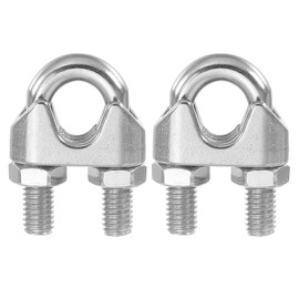 PATIKIL 1/2 Inch M12 Wire Rope Clamp Clip, 2 Pcs 304 Stainless Steel U Bolt Saddle Fastener for Rigging Rope, Wire and Cable