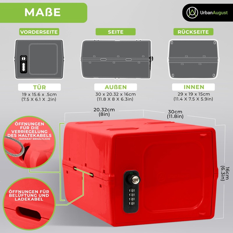 Urban August Dual Combination & Keyed Lockbox - Lockable Box