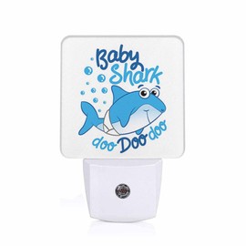 Chrobak LED Night Light,Cartoon Bubbles Cute Shark LED Night Light Plug into Wall with Dusk to Dawn Light Sensor White Energy Efficient Nightlight for Bedroom Bathroom Hallway Living Room Kitchen
