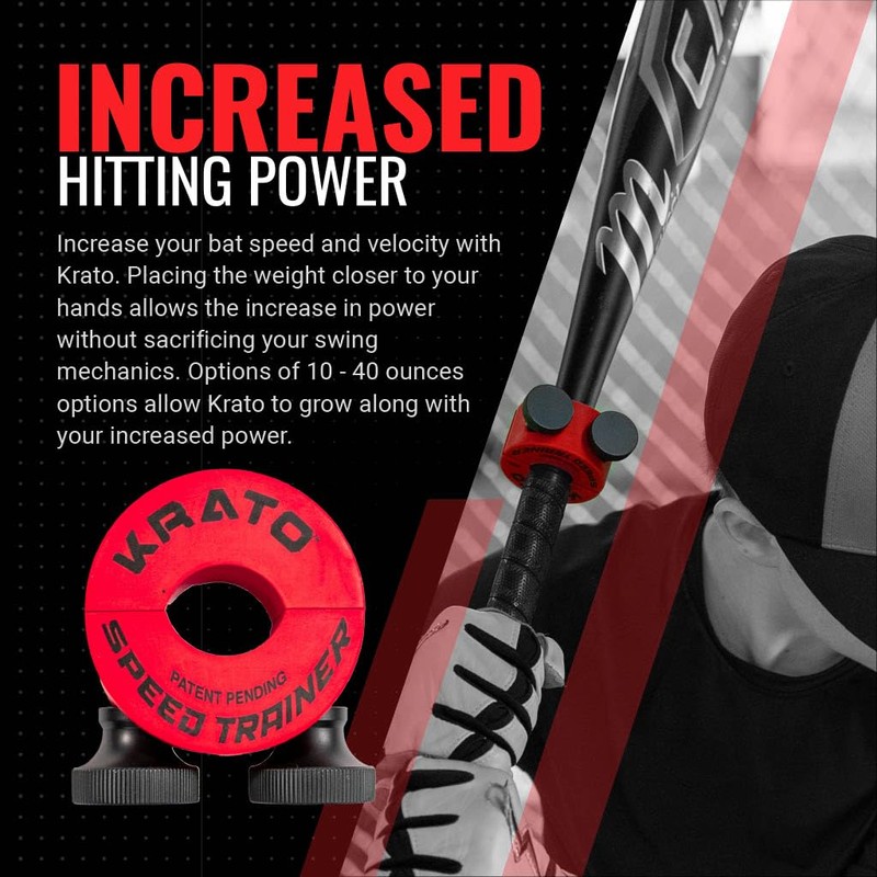KRATO BAT WEIGHTS - Baseball & Softball Batting Training Aid,