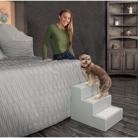 Pet Gear Pet Step III Pet Stairs for Small Dogs and Cats Up to 50 pounds, Lightweight, No Tools Required- Fog