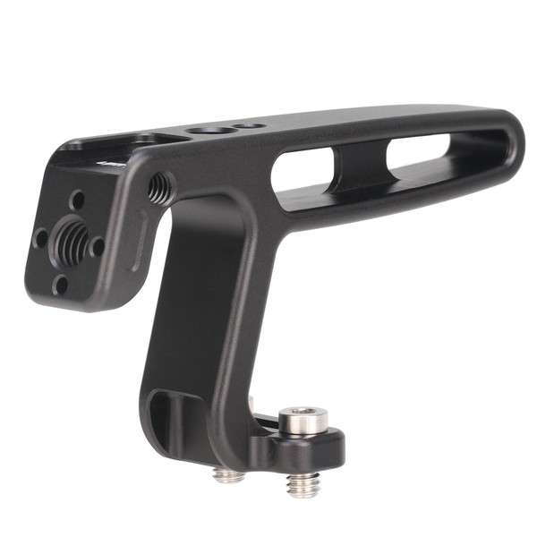 FOTGA Mini Top Handle with 1/4-20 Screws, Top Handle Side Handle with Cold Shoe Mounts and ARRl Location Holes for Lightweight Vlogging Cameras Camera Cage (Black)
