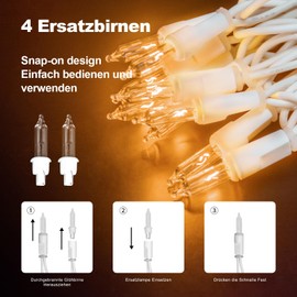 Ciskotu Fairy Lights Christmas Tree Warm White 8.85 m 50 Lights Fairy Lights Christmas Tree Indoor IP44 Waterproof with Plug, Suitable for Christmas Decoration, Christmas Tree Lighting, Room