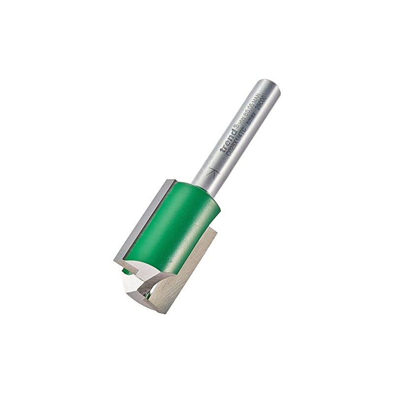 Trend CraftPro Straight Two Flute Router Cutter Bit, 1/4 Inch
