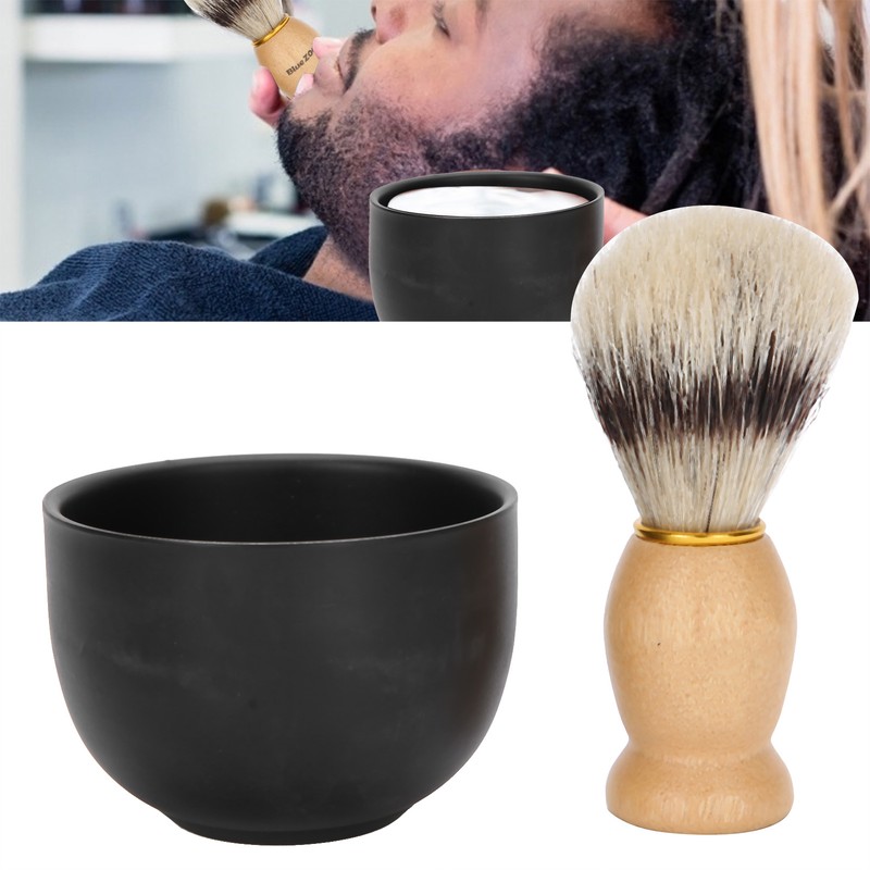 2pcs / Set Shaving Soap Bowl Shaving Brush Beard Brush