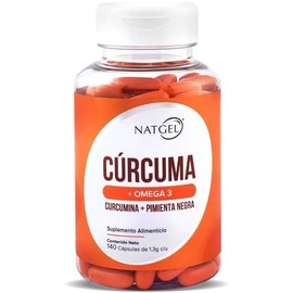 CURCUMA 95  NatGel Curcumina con Pimienta Negra y Omega 3  Curcuma de Alta Potencia - 95 Curcuminoides  Apoya la Salud Articular y Digestiva  140