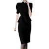 FAD-4U Church Clergy Dresses for Women Minister Short Sleeve Ruffle