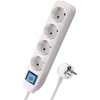 Electraline 59661, 4-Way Power Strip with Switch, Cable 1.5 m