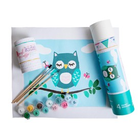 Pink Picasso Kits Paint by Number for Kids Ages 5-12 | DIY 8x10 Beginners Kids Paint Set Color by Numbers Canvas Painting Kits | As Seen On Shark Tank & Oprah's Favorite Thing (Olivia Owl)