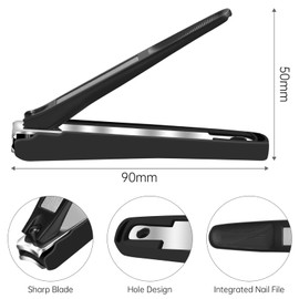 DUAIU Nail Clippers Luxury Zinc Alloy Fingernail and Toenail Clippers Cutters, Nail Clippers for Thick Nails Effortless Nail Cutter for Men & Women with Cleaning Brush