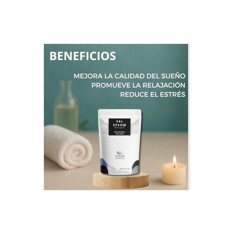 Sal Epsom Premium Natural baño jacuzzi spa relajante exfoliación masaje
