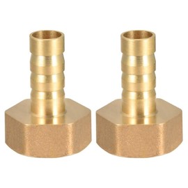 QZKJQDD Brass Hose Nozzle 10 mm, Barb x 1/2 Inch Female Thread, Brass Hose Nozzle Connector with Hexagon, Hose Nipple Hose Nozzle for Pipe Connections (Pack of 2)