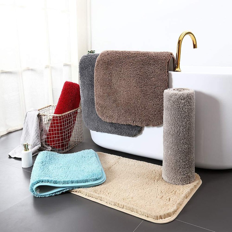 Carvapet Non-Slip, Water Absorbent Bath Mat, Bathroom Rug, Soft Plush,