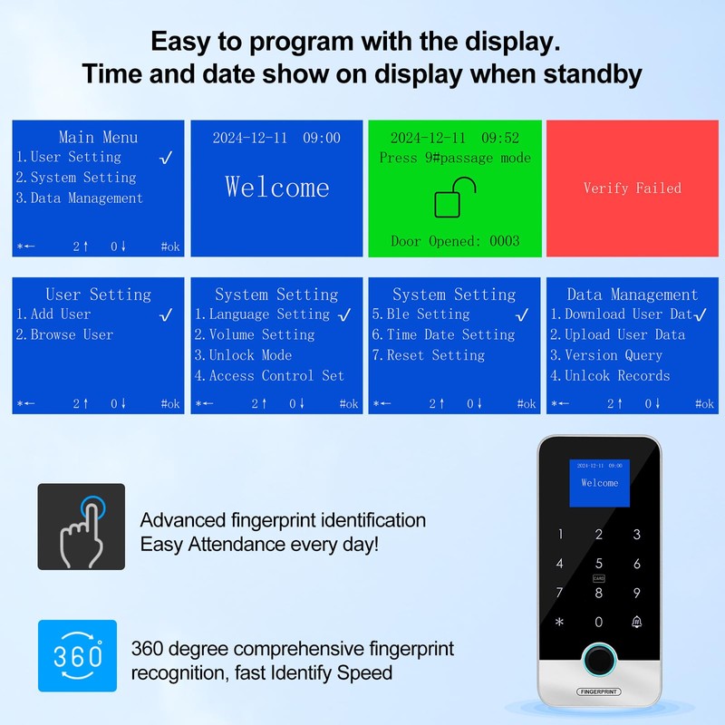 AccessShield Waterproof Smart Home Security Systems Fingerprint,Password,Tuya Remote Unlock,IC Keychain