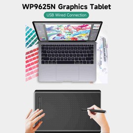 Graphics Tablet 8192 Levels Pressure 5080LPI High Resolution Compact Smart Drawing Tablet with 5 Shortcut Keys