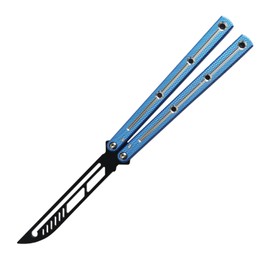 Flip Rod with Effective Bushing CNC Aluminum Integral Channel Handle Training Folding Tool (Blue)