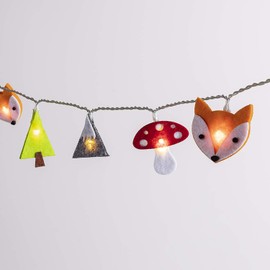 Lights4fun Indoor Felt Woodland Children's String Fairy Lights Bedroom Nursery Plug in 30 Warm White LEDs 4.35m