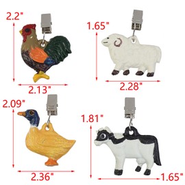 MY MIRONEY Set of 4 Tablecloth Weights on Clip Hangers, Cast Iron Animals Pendent Clips Weights Kit Heavy Duty Table Cloth Cover Clamps for Garden Party Picnic