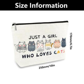 Cute Cat Gifts for Women - Canvas Cat Makeup Bags, Funny Cat Themed Toiletry Bags, Portable Travel Cosmetic Stuff Bag, for Teenage Girl Women Mom Lady