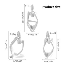 SoeUyd Pack of 3 Sculpture Decoration, Abstract Art Figures, Statues, People Decorative Figures, Suitable for Home, Living Room, Bedroom, Study, Office and Other Scenes Decorative Ornaments