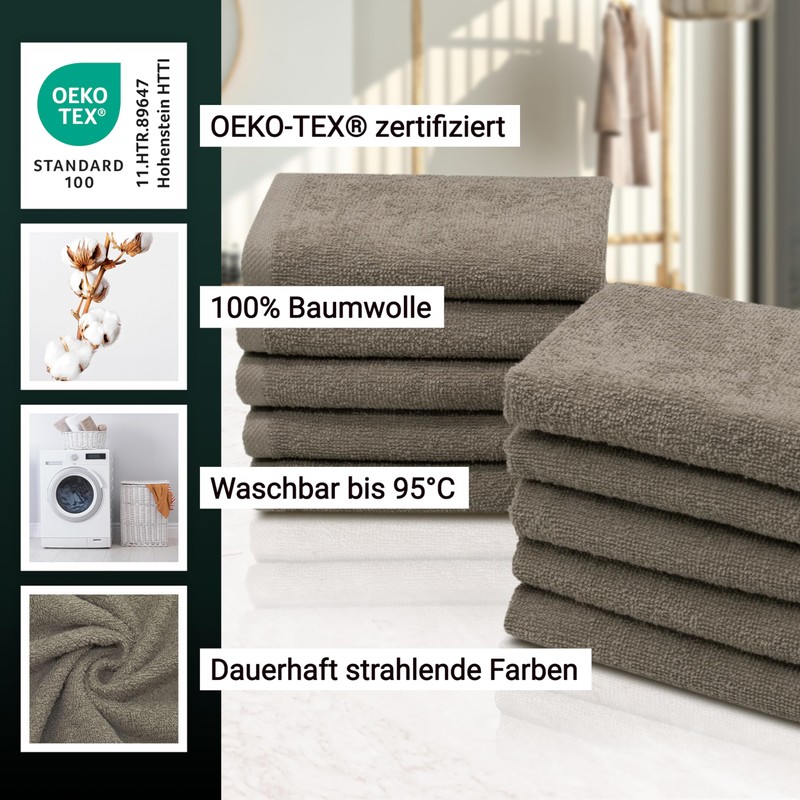 ZOLLNER Set of 10 Flannels – Soft and Absorbent Wash