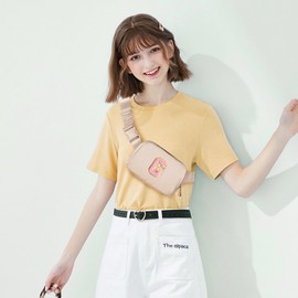 Gitus Fanny Pack, G, Initial Letter Patch Belt Bag