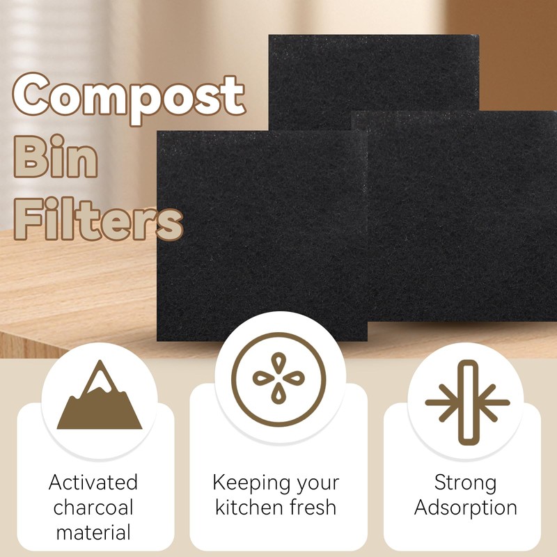 Biaungdo 12 Pack 5 Inch Sqaure Charcoal Filter Replacements, Black